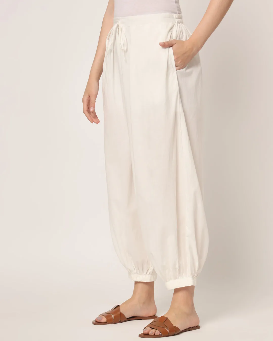 100% Cotton Salwar-White