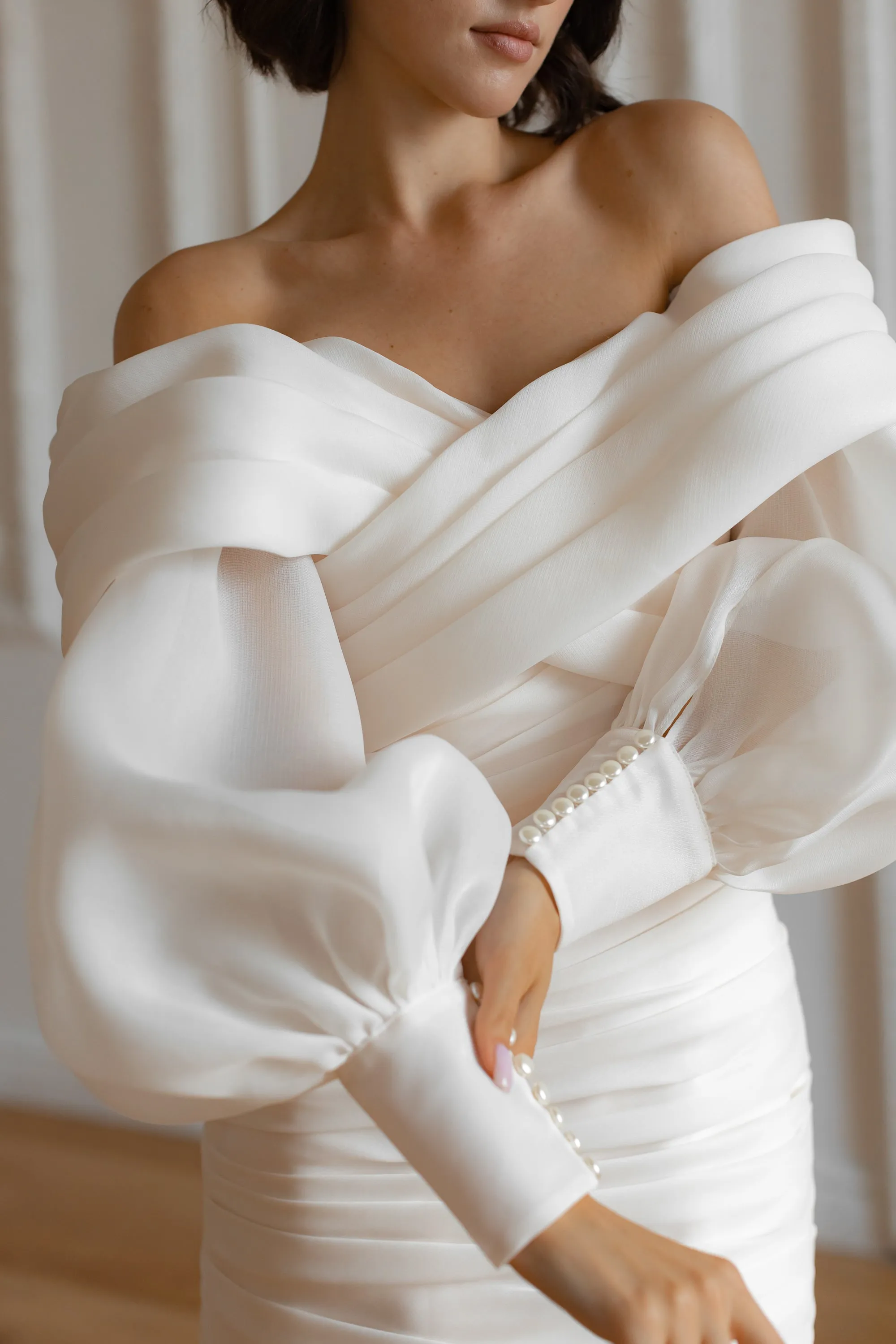 Audrey Blouse Light Ivory | Ready-to-Ship