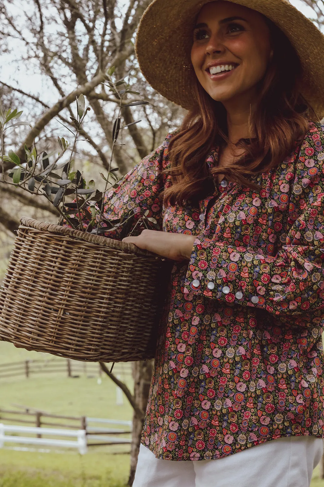 'Begonia' Liberty Fabrics Stand Collared Blouse New Print