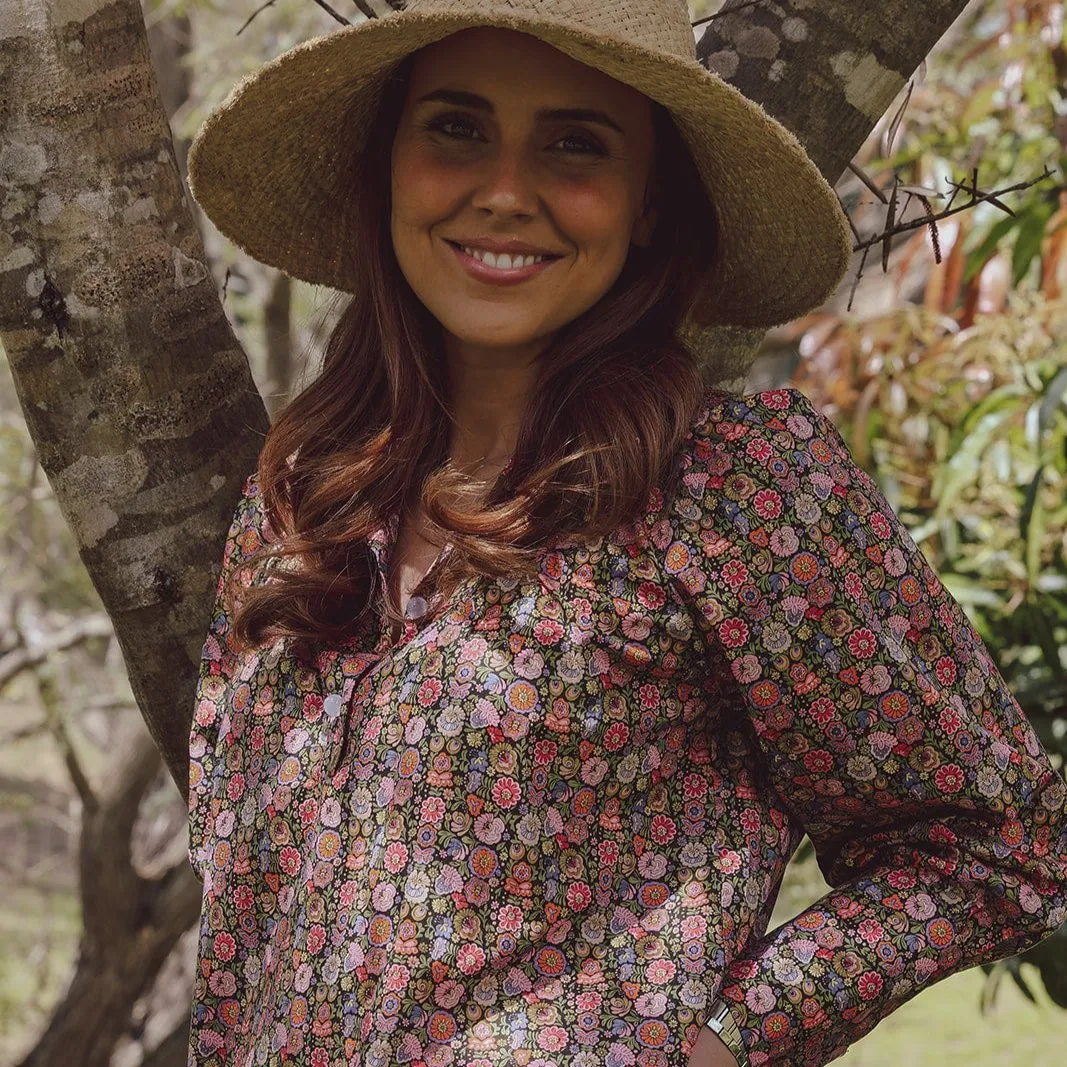 'Begonia' Liberty Fabrics Stand Collared Blouse New Print