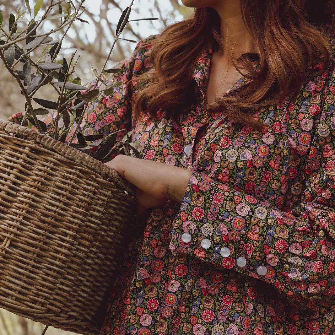 'Begonia' Liberty Fabrics Stand Collared Blouse New Print