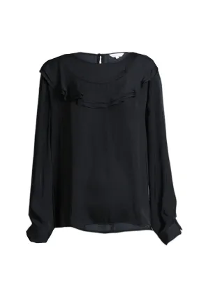 Black Long Sleeve Frill Blouse