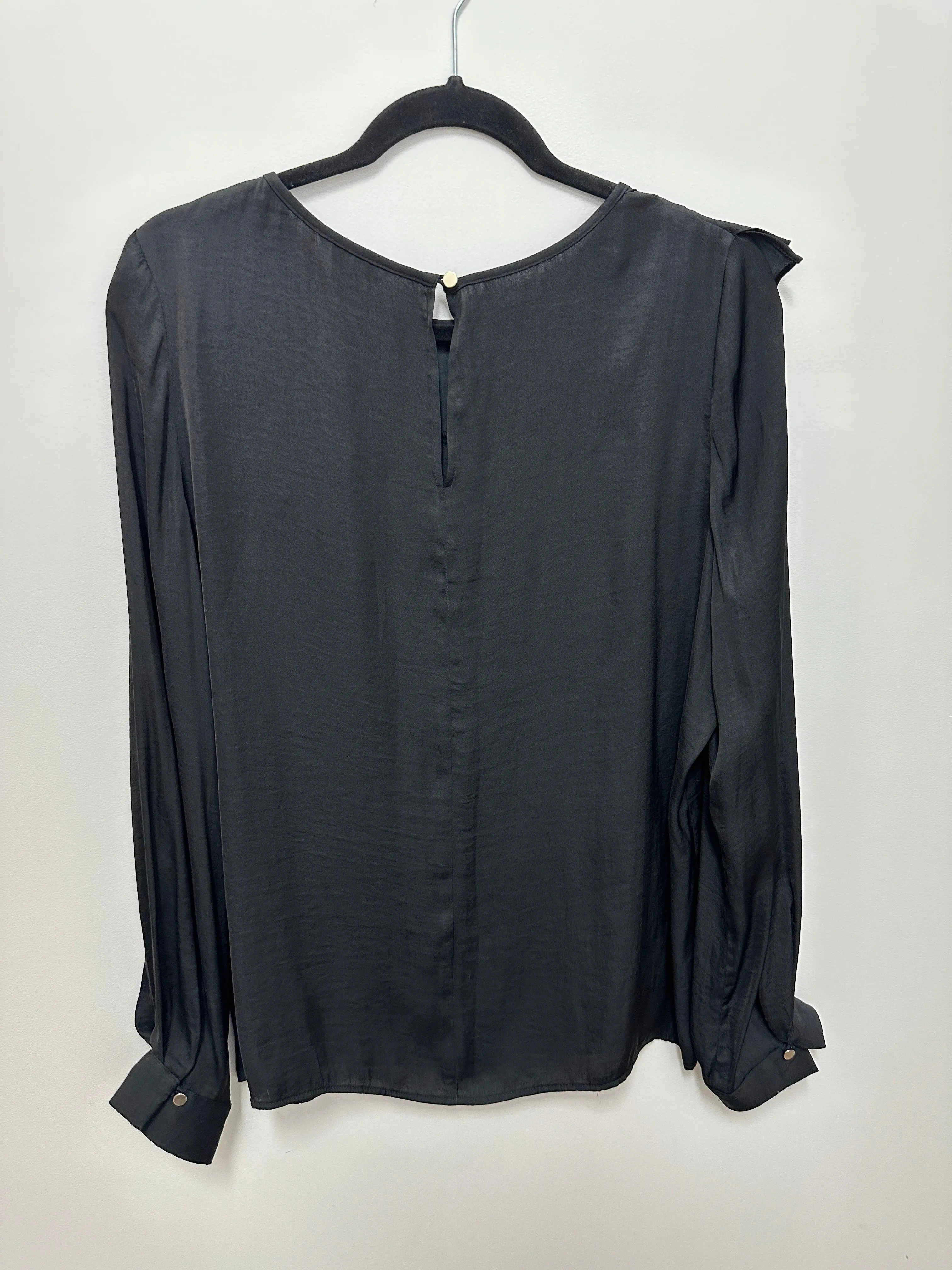 Black Long Sleeve Frill Blouse