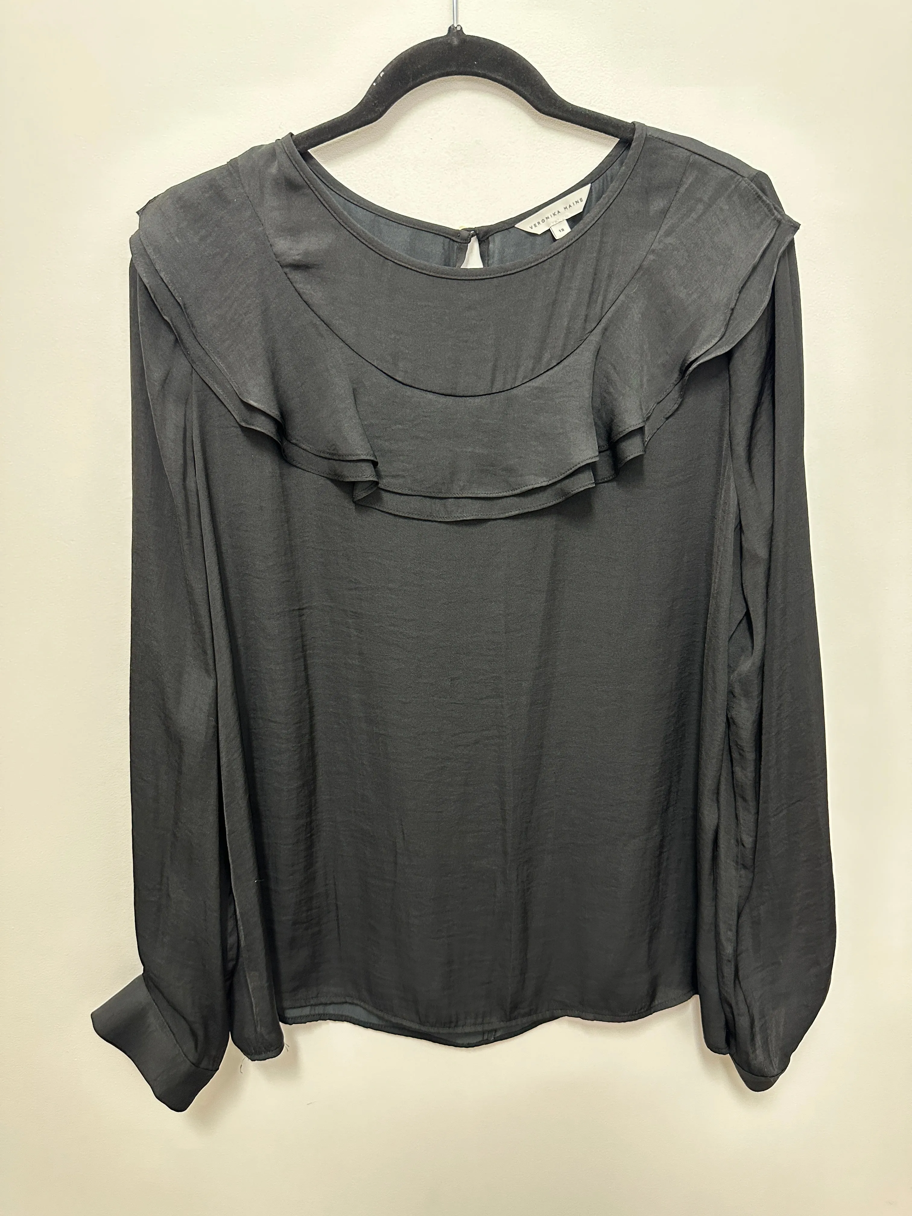 Black Long Sleeve Frill Blouse