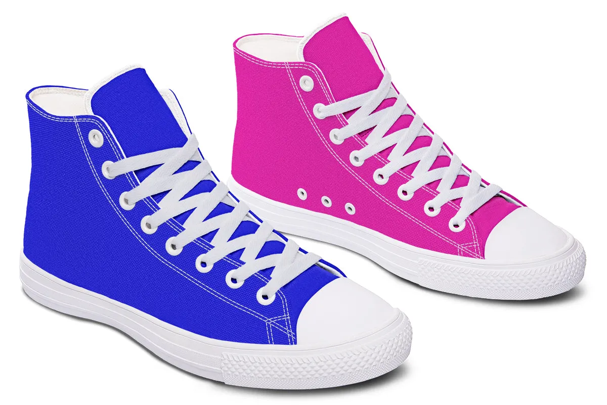 Blue And Pink Mismatch High Tops