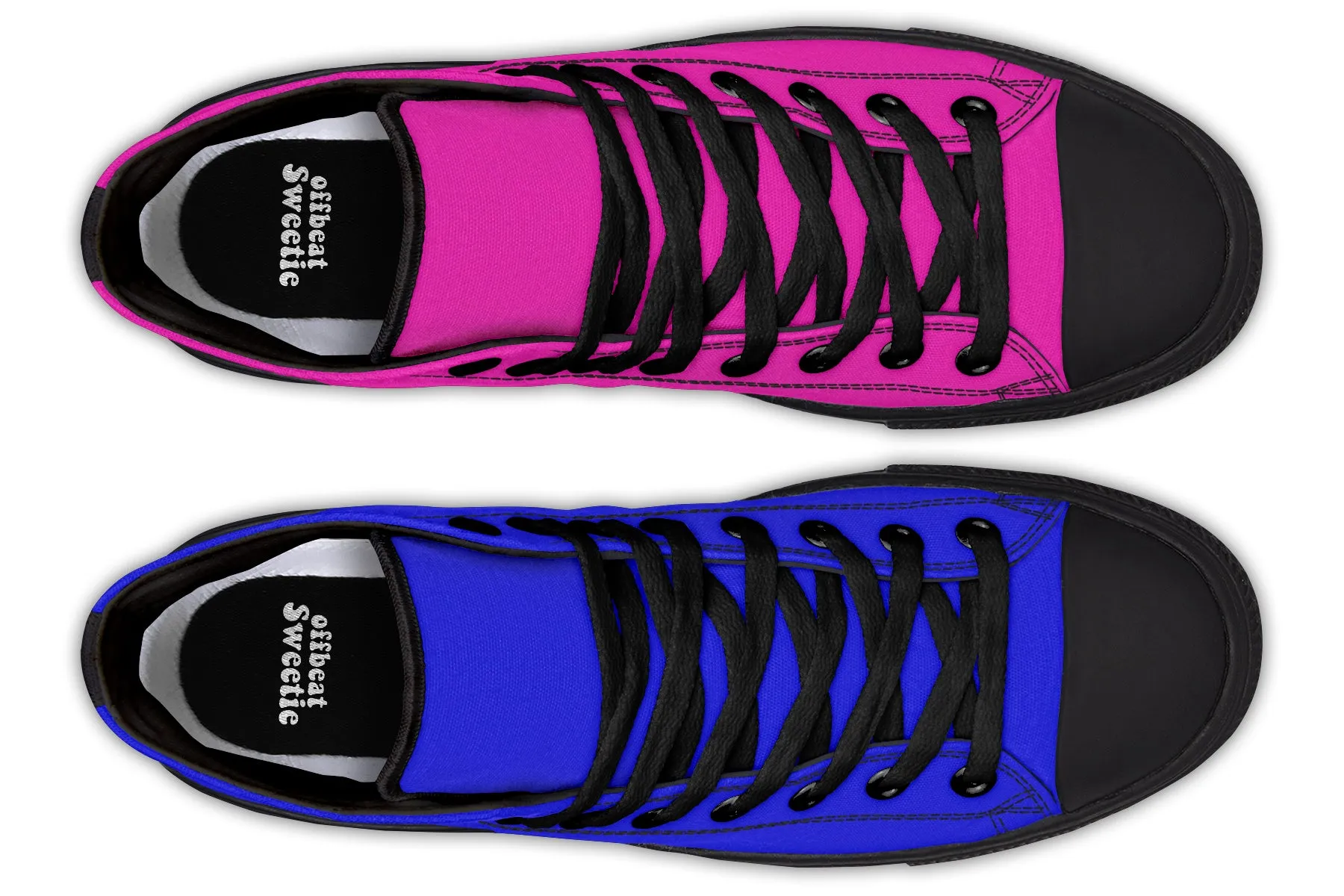 Blue And Pink Mismatch High Tops