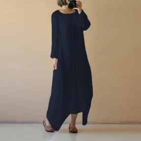 bohemian transparent loose long sleeve maxi dress
