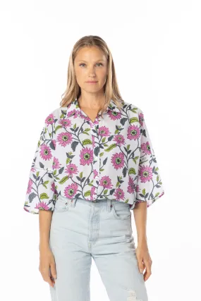 Casey Blouse. Gerbera Magenta