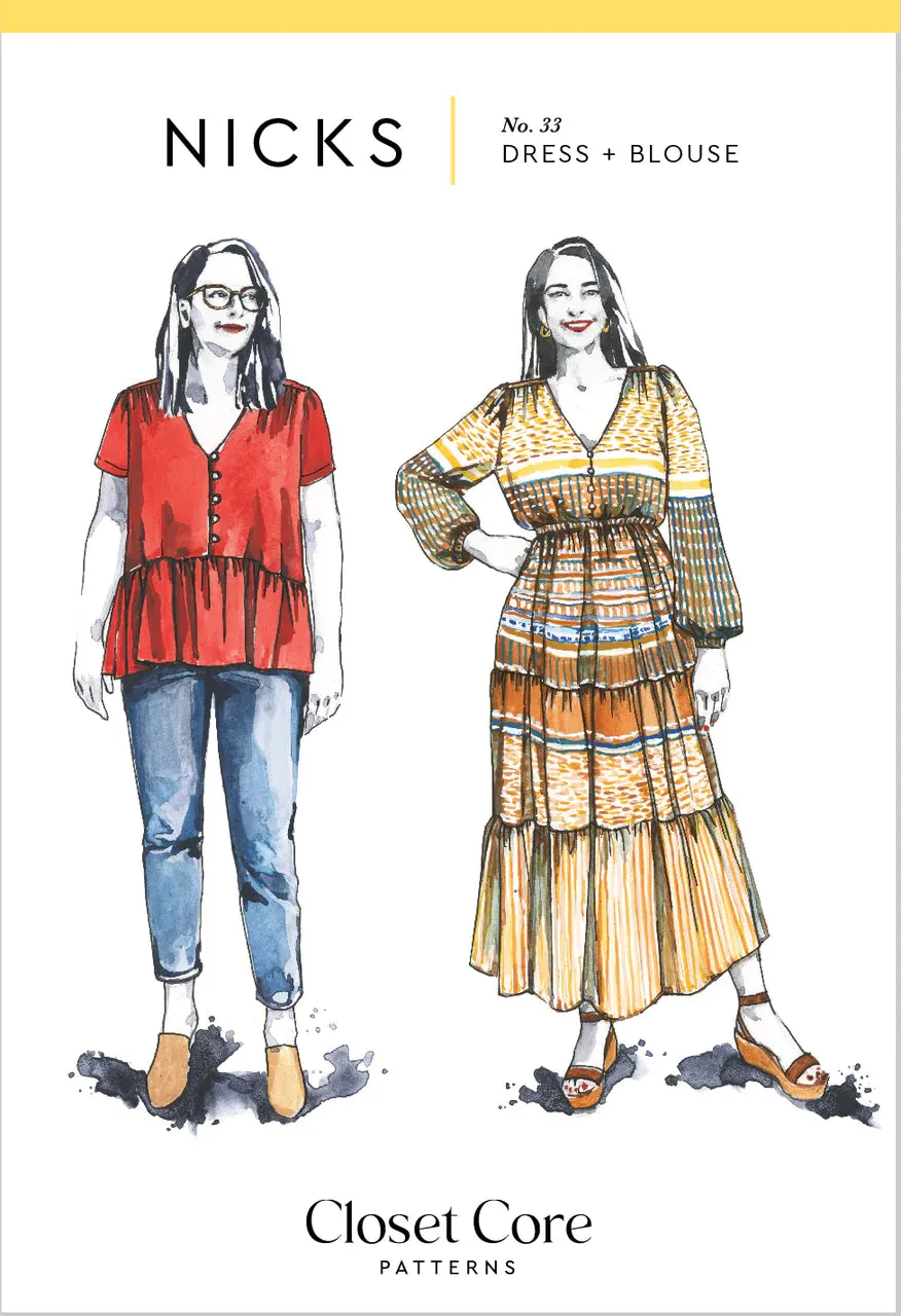 CLOSET CORE • Nicks Dress & Blouse Sewing Pattern