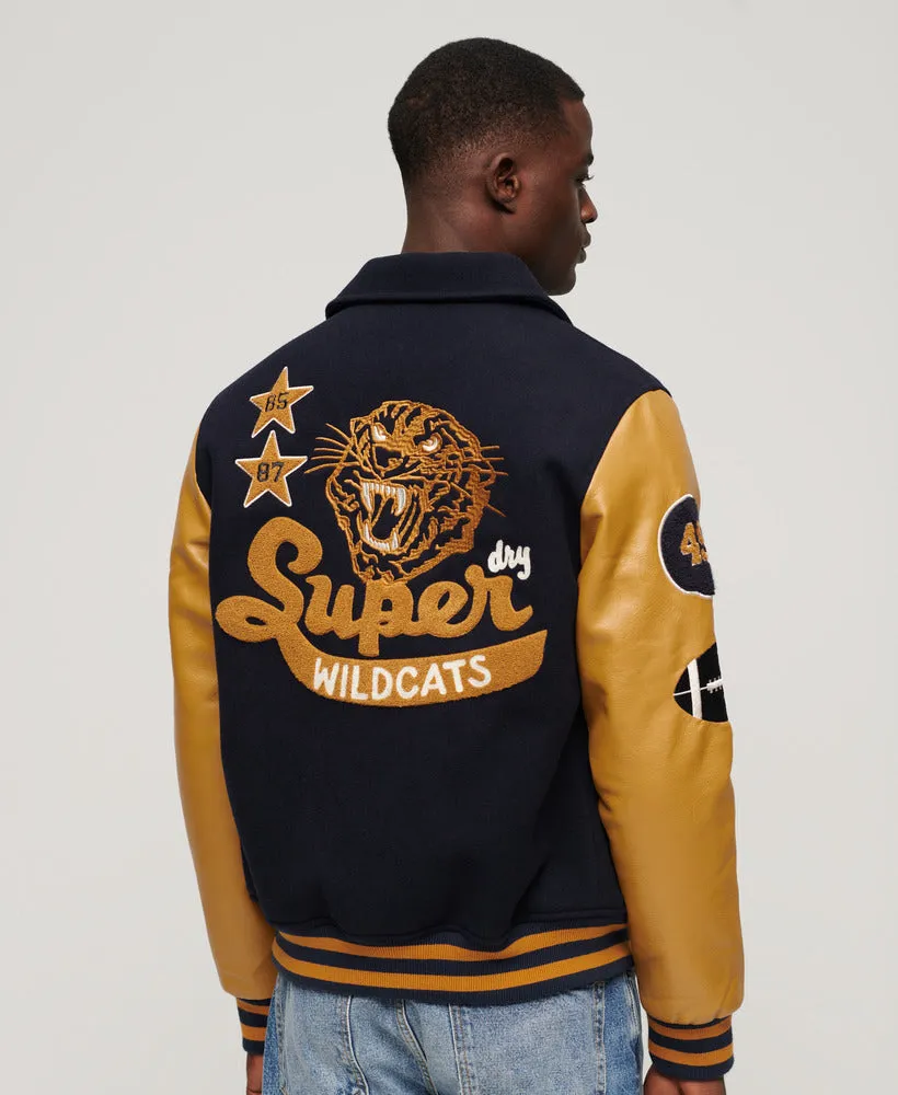 Collared Patched Bomber - Deep Navy
