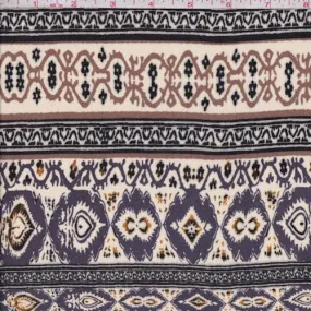 Cream/Cocoa Deco Stripe Crepon Fabric