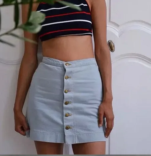CUTE FASHION COW BOY BUTTON SKIRTS