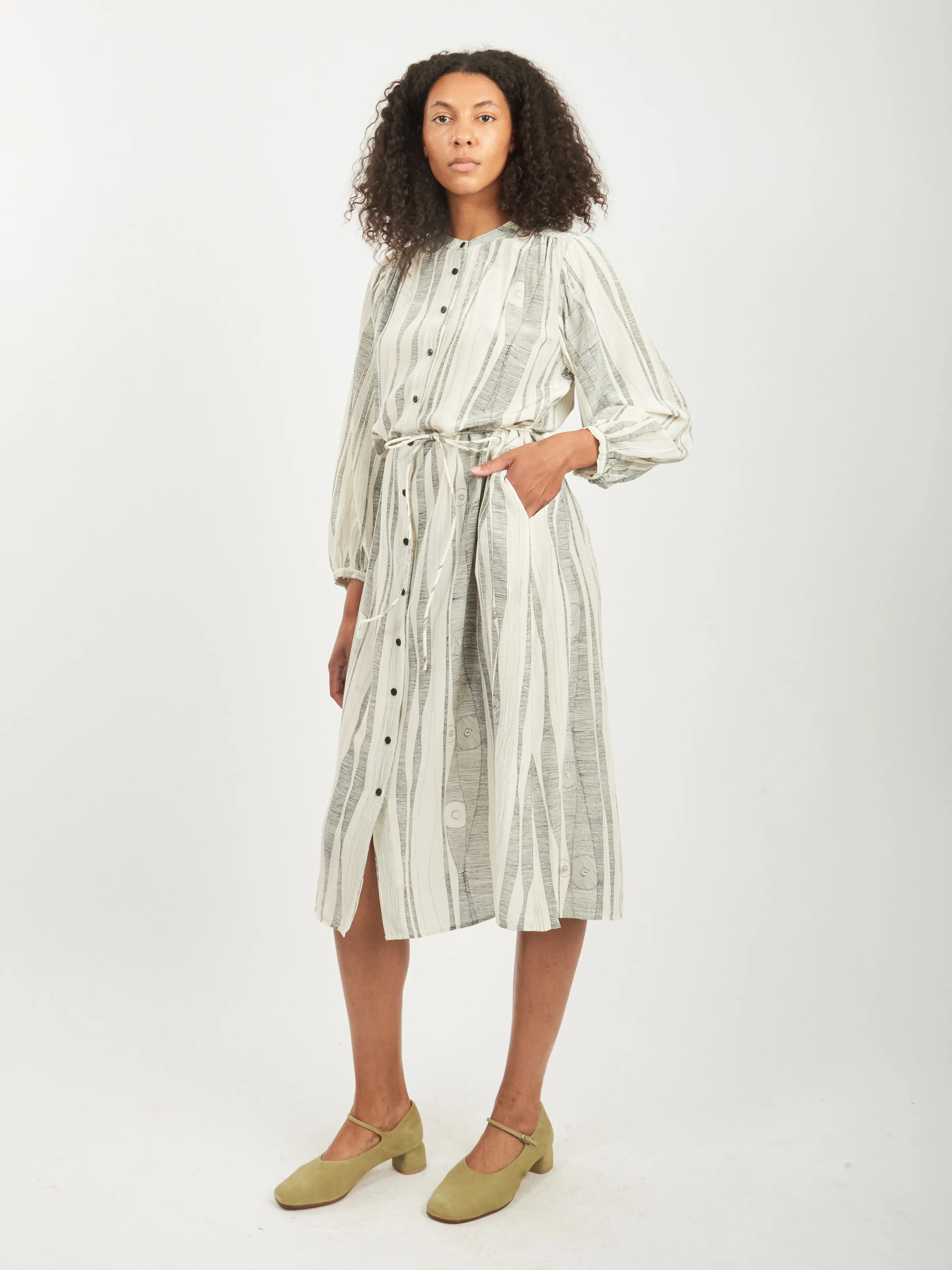 Dirty White/Black Print Vanessa Dress