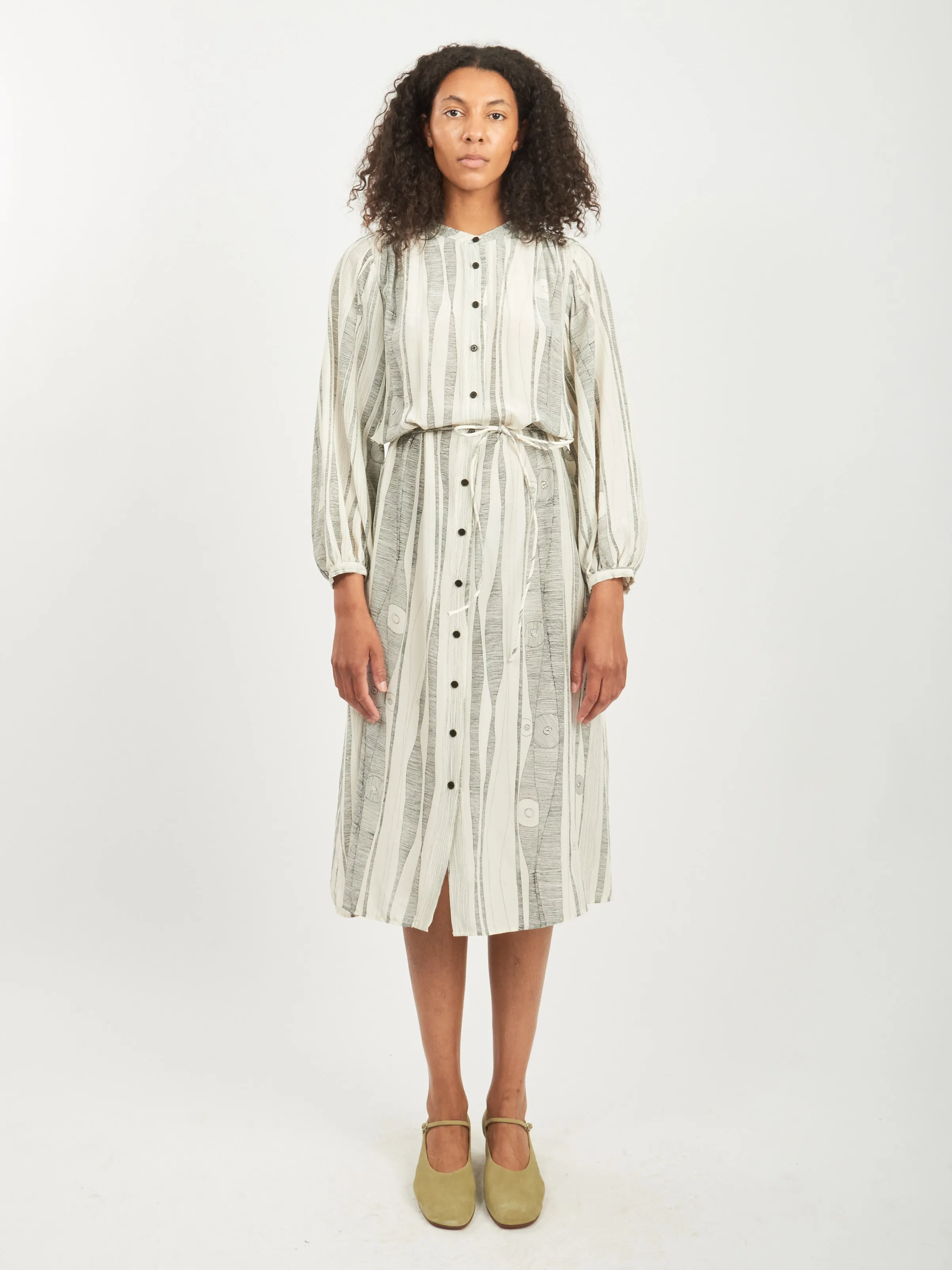 Dirty White/Black Print Vanessa Dress
