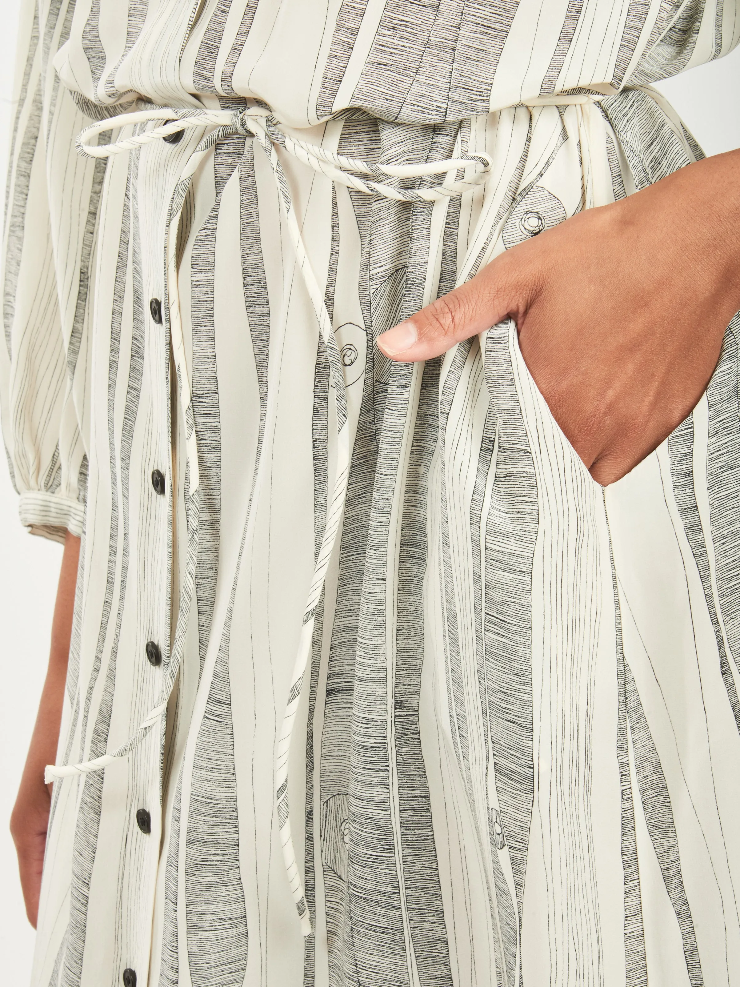Dirty White/Black Print Vanessa Dress