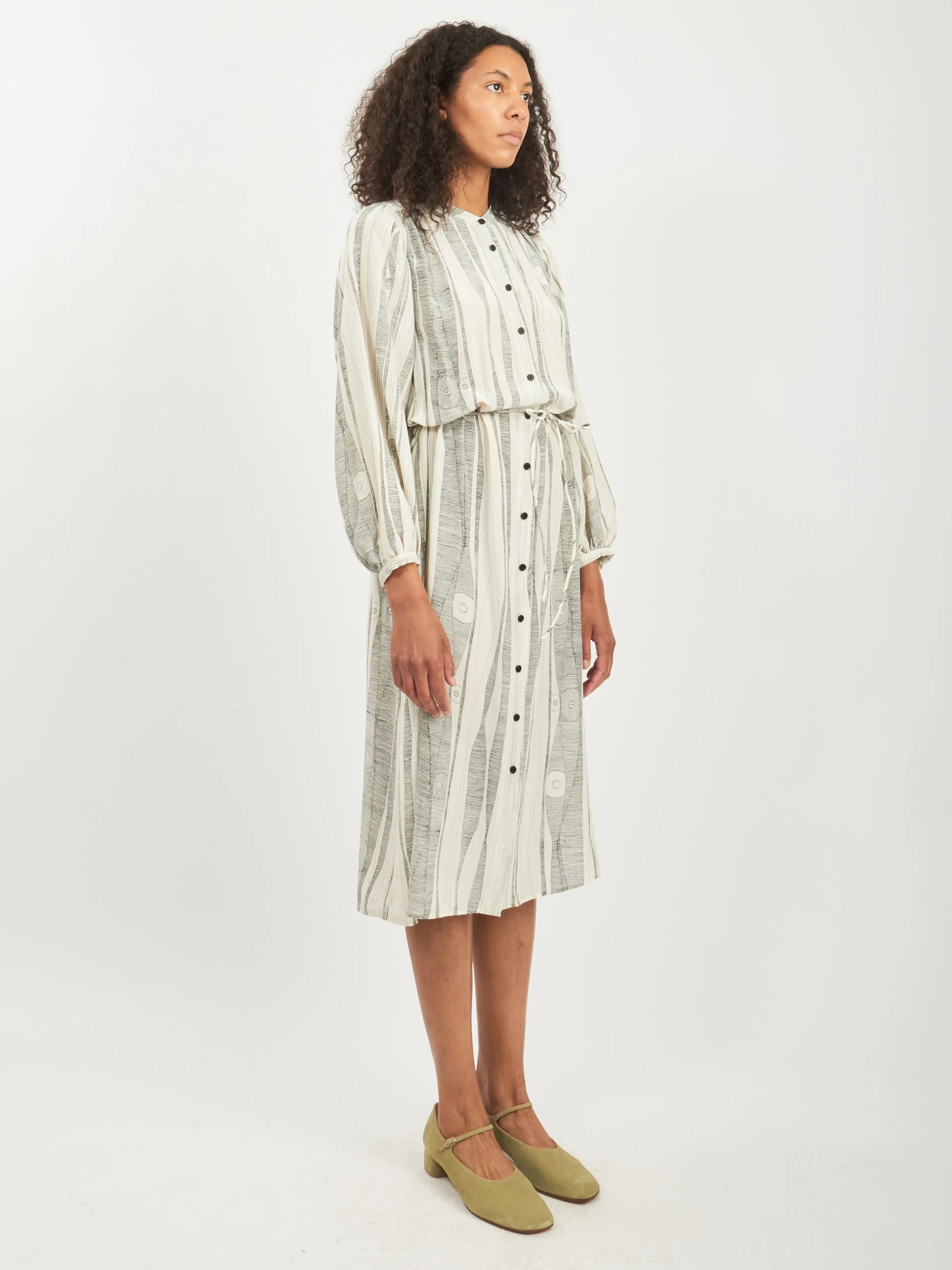 Dirty White/Black Print Vanessa Dress