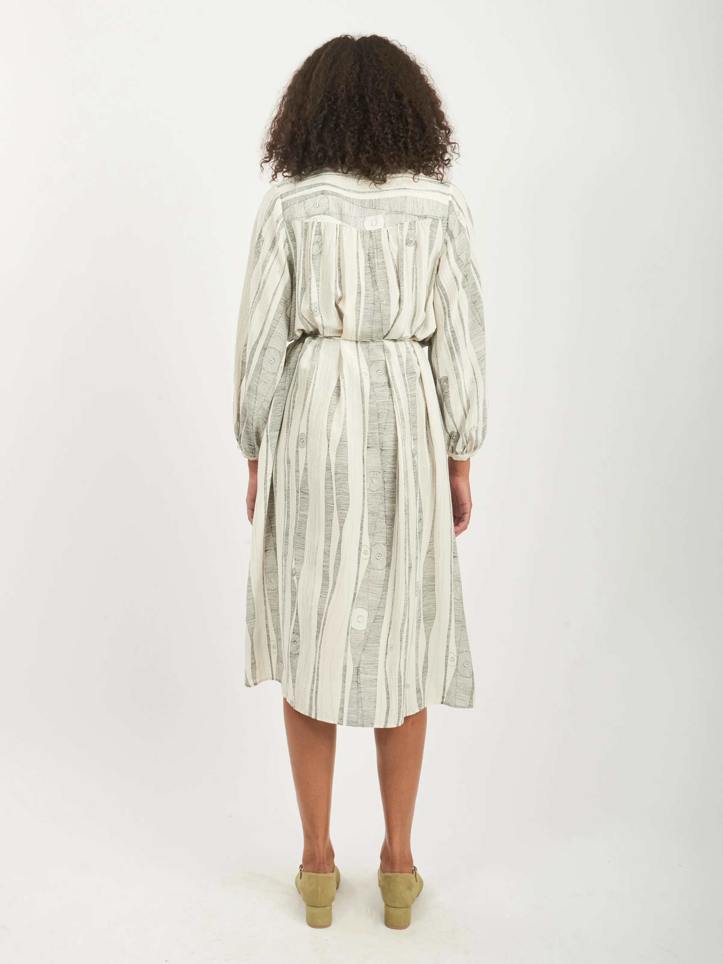 Dirty White/Black Print Vanessa Dress