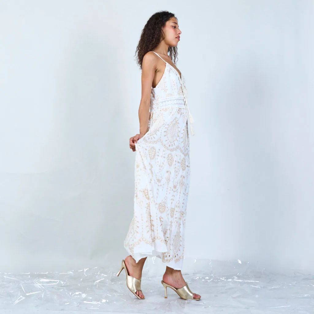 Elegant floral maxi dress with lace detailing wholesale