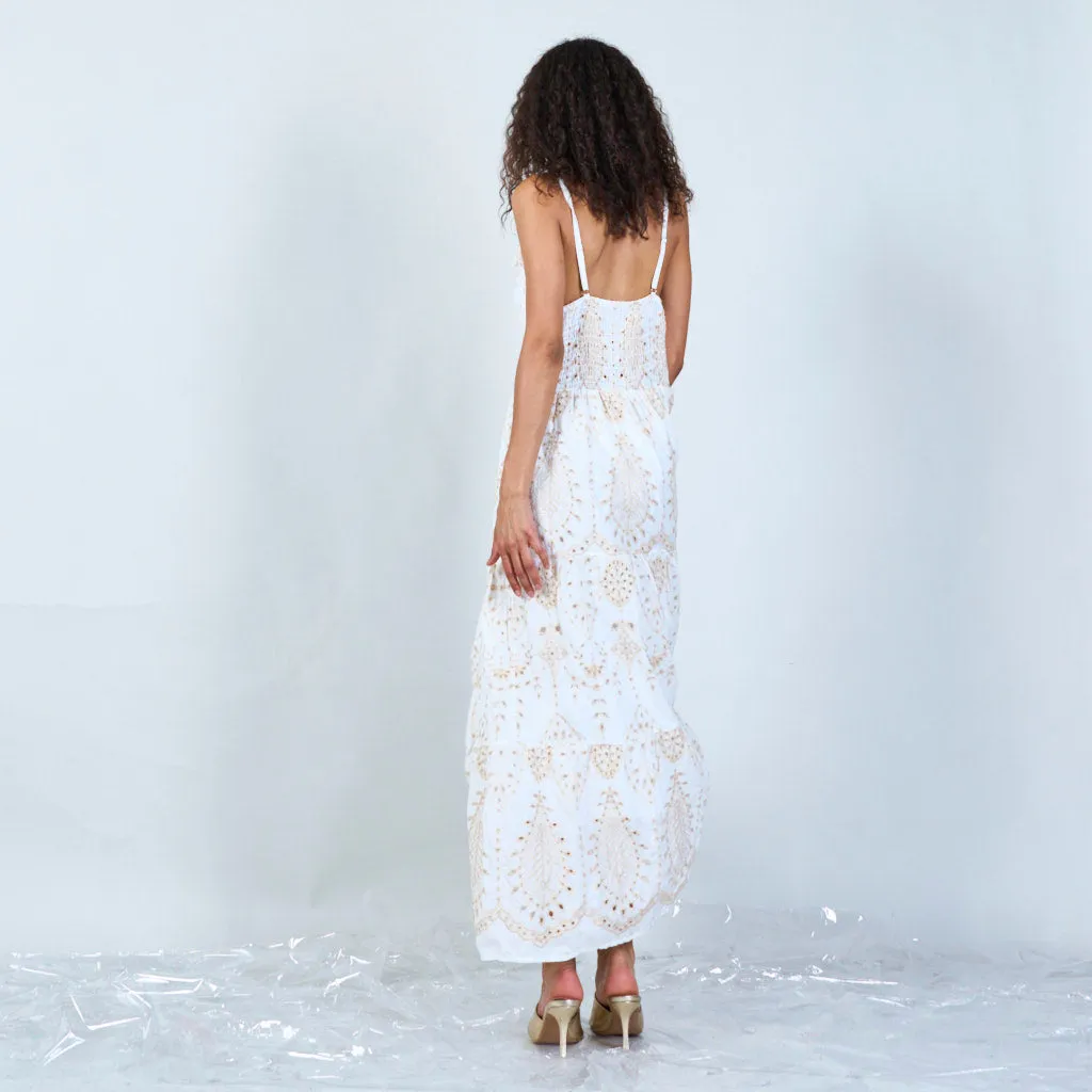 Elegant floral maxi dress with lace detailing wholesale