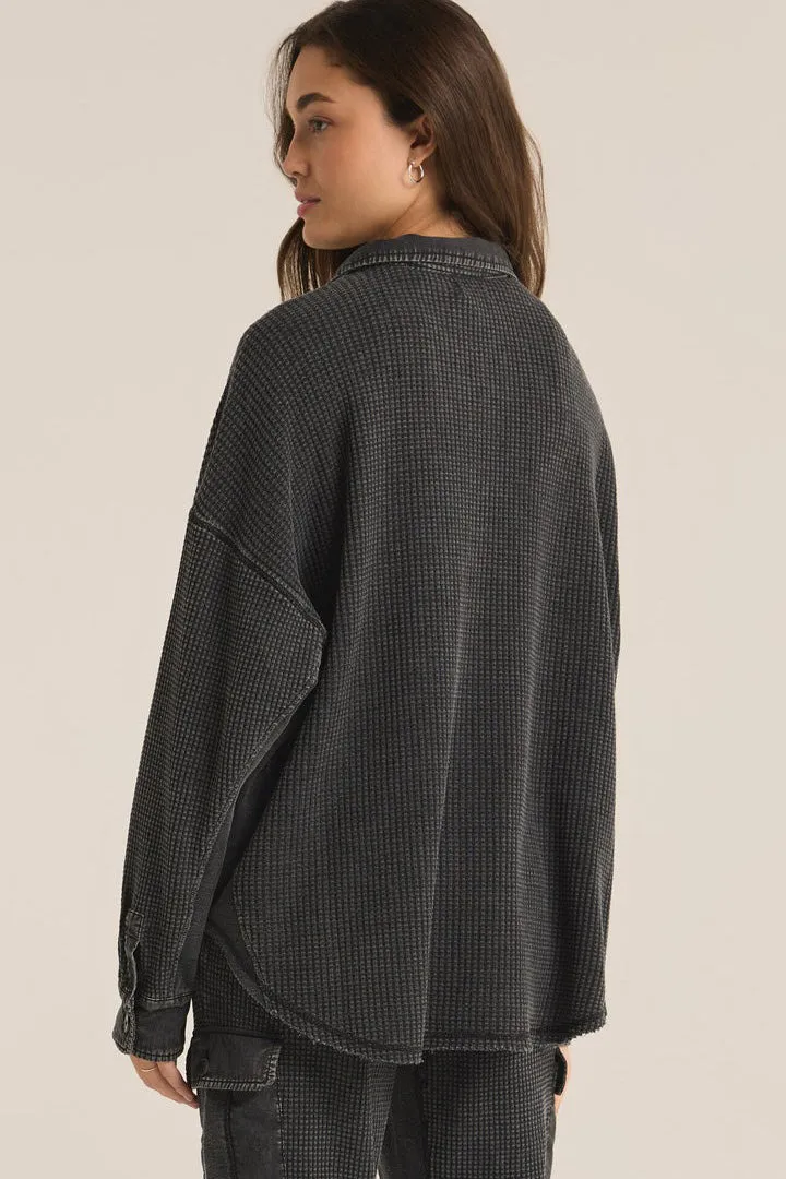 Elijah Waffle Jacket - Black