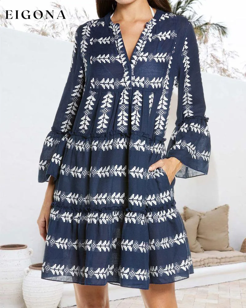 Fashion print elegant short dress