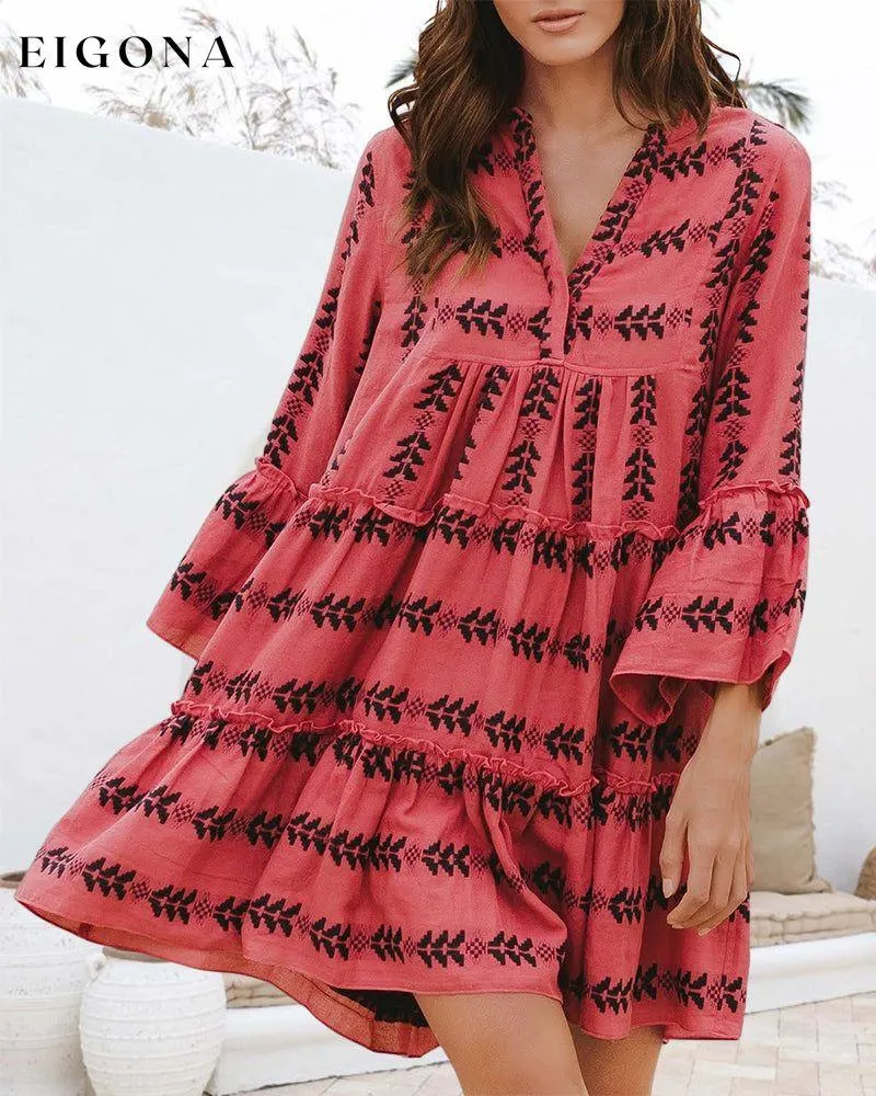 Fashion print elegant short dress