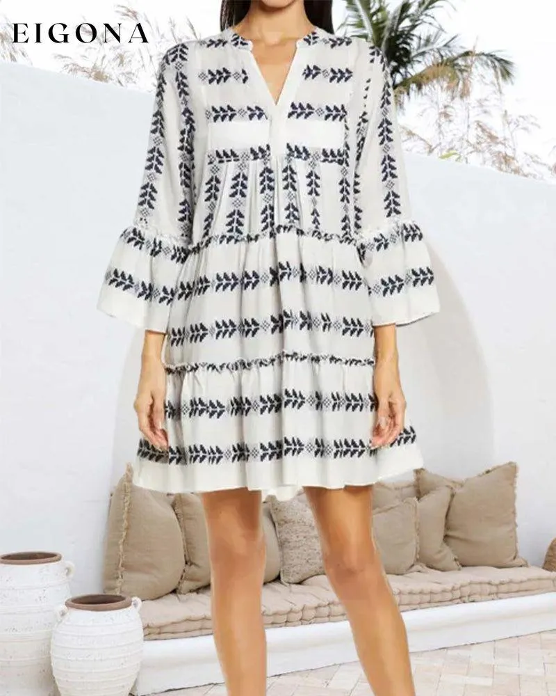 Fashion print elegant short dress