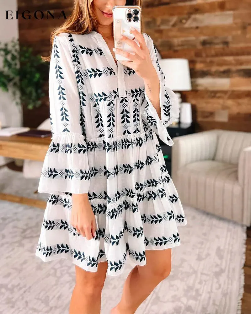 Fashion print elegant short dress