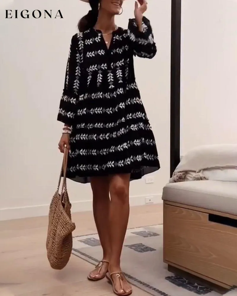Fashion print elegant short dress