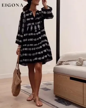 Fashion print elegant short dress
