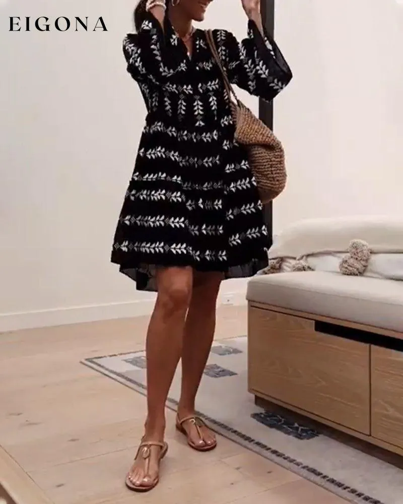 Fashion print elegant short dress