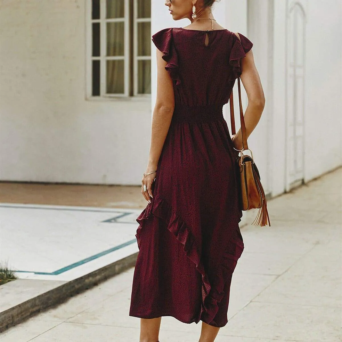FashionSierra - Fashion Women Sexy High Waist Bandage Ruffle Midi Dress Summer Sleeveless Dresses Elegant Fashion Party Dresses
