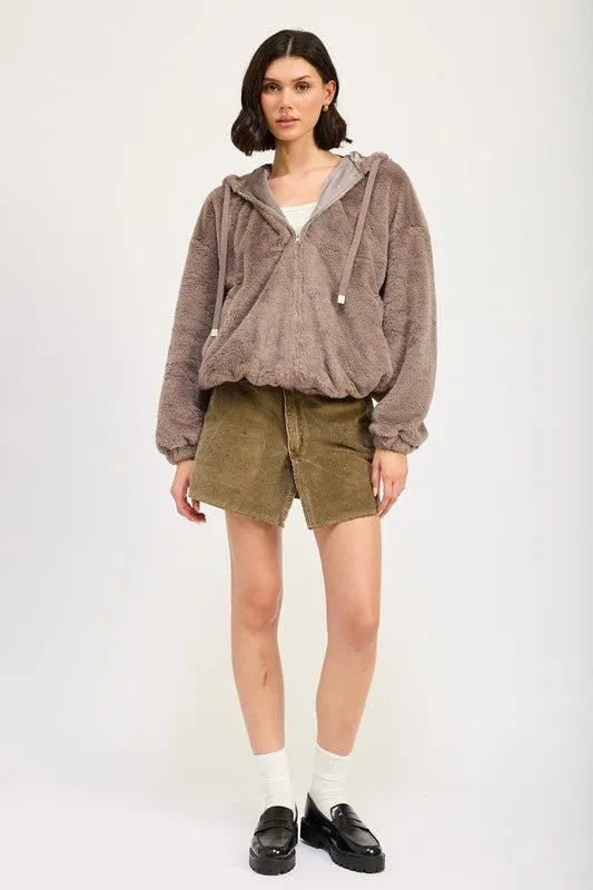 Faux Fur Hoodie
