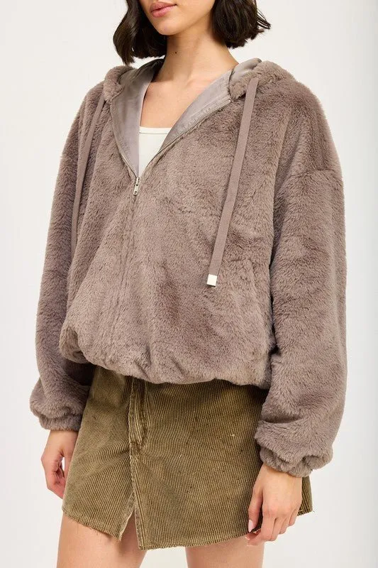 Faux Fur Hoodie