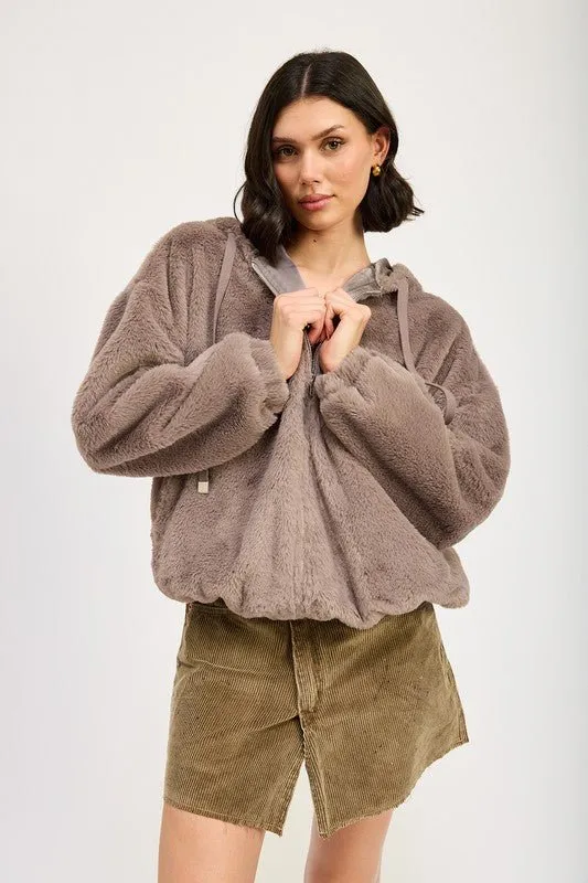Faux Fur Hoodie