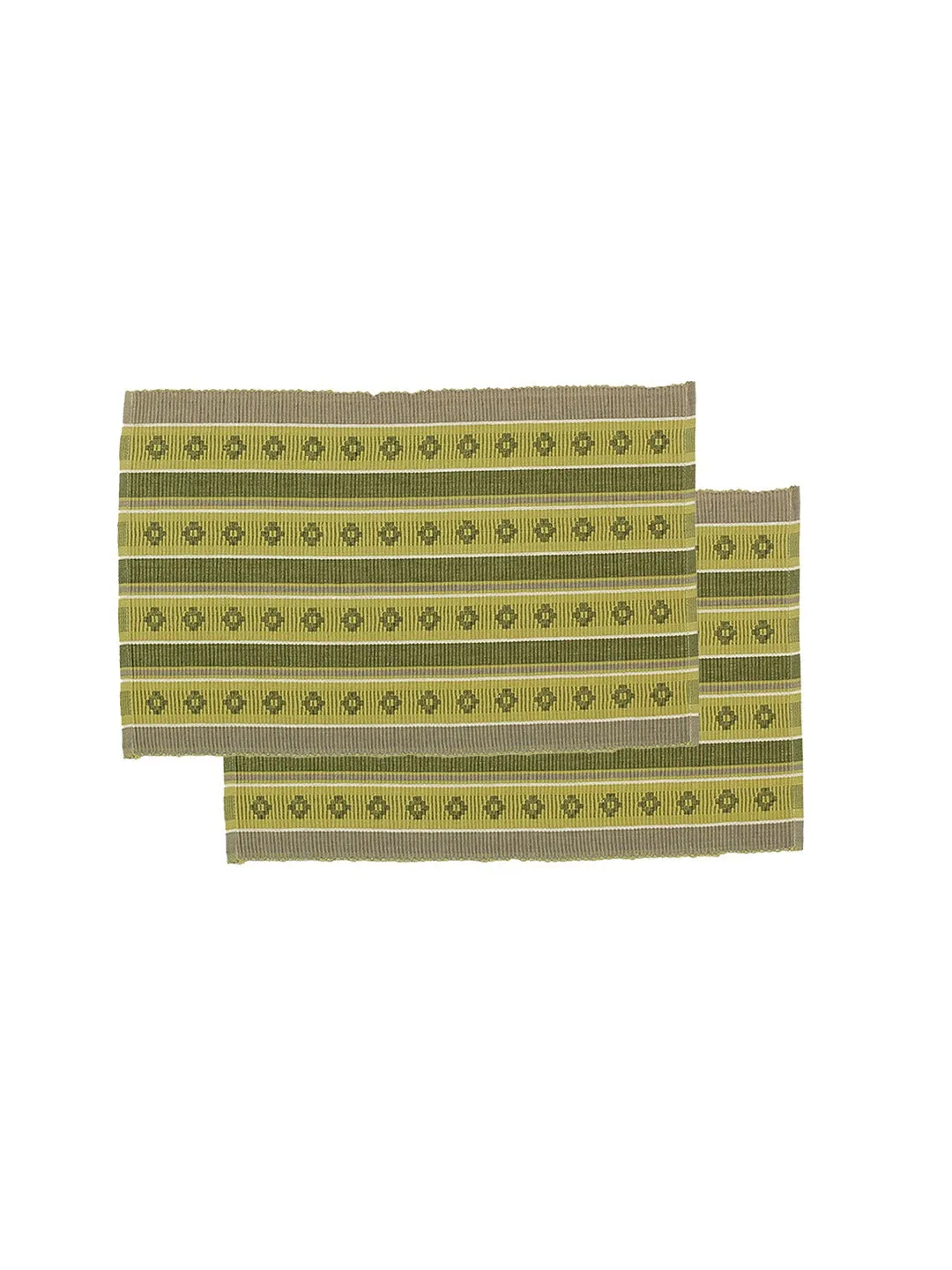 Gamosa Cotton Set Of 2 Placemats-Green-8903773088898
