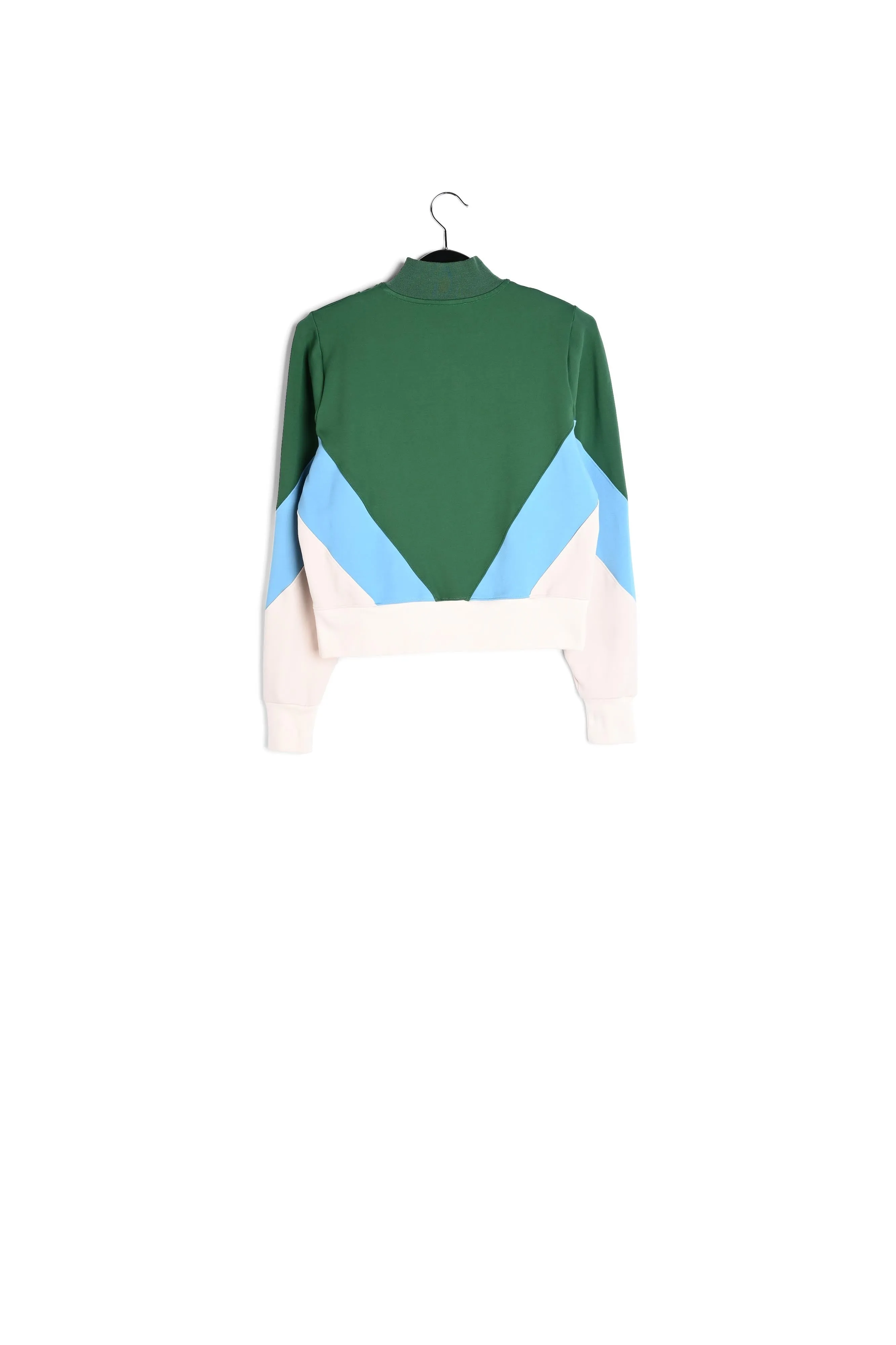 Green, blue and off-white track jacket