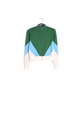Green, blue and off-white track jacket