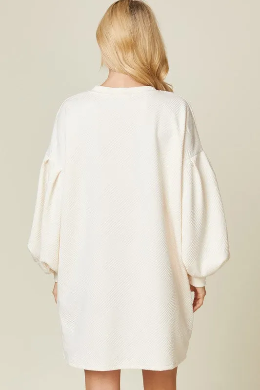 Ivory Solid Textured Dress