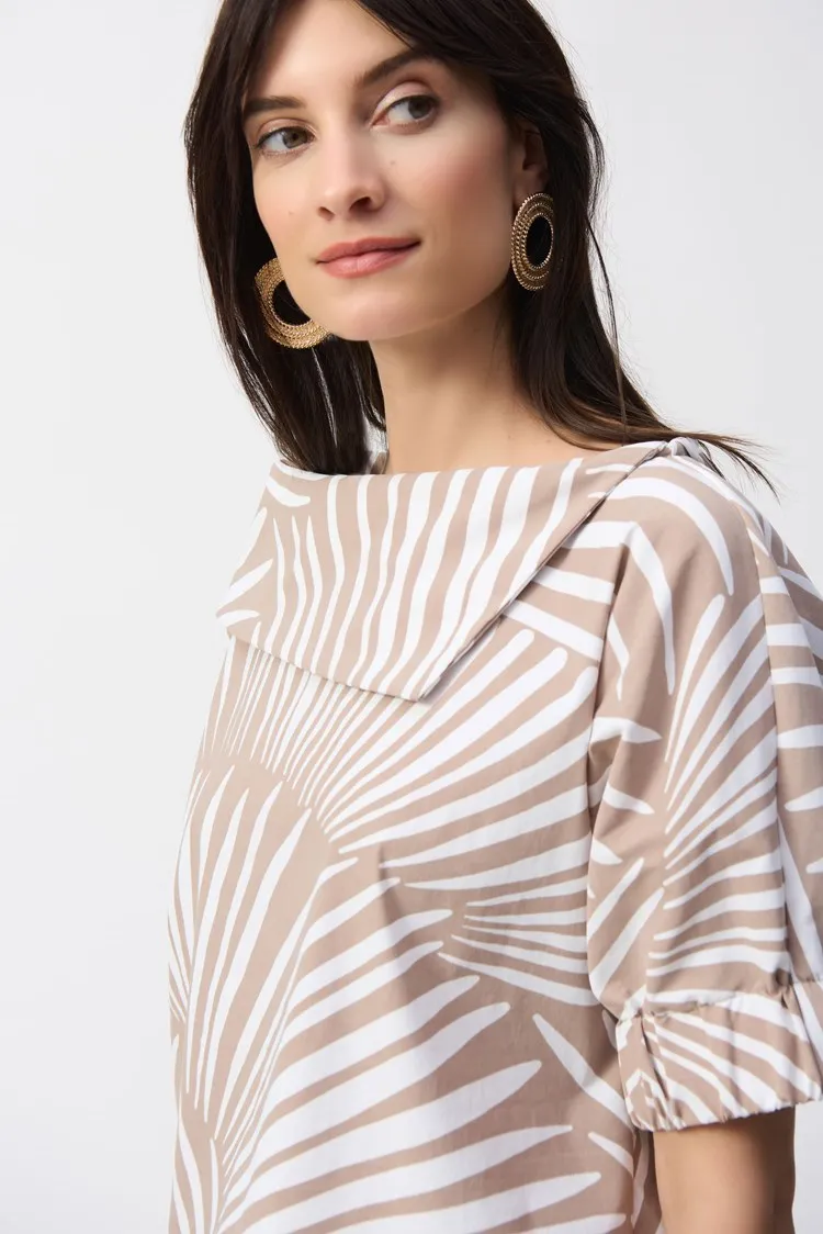 Joseph Ribkoff Stretch Poplin Tropical Print