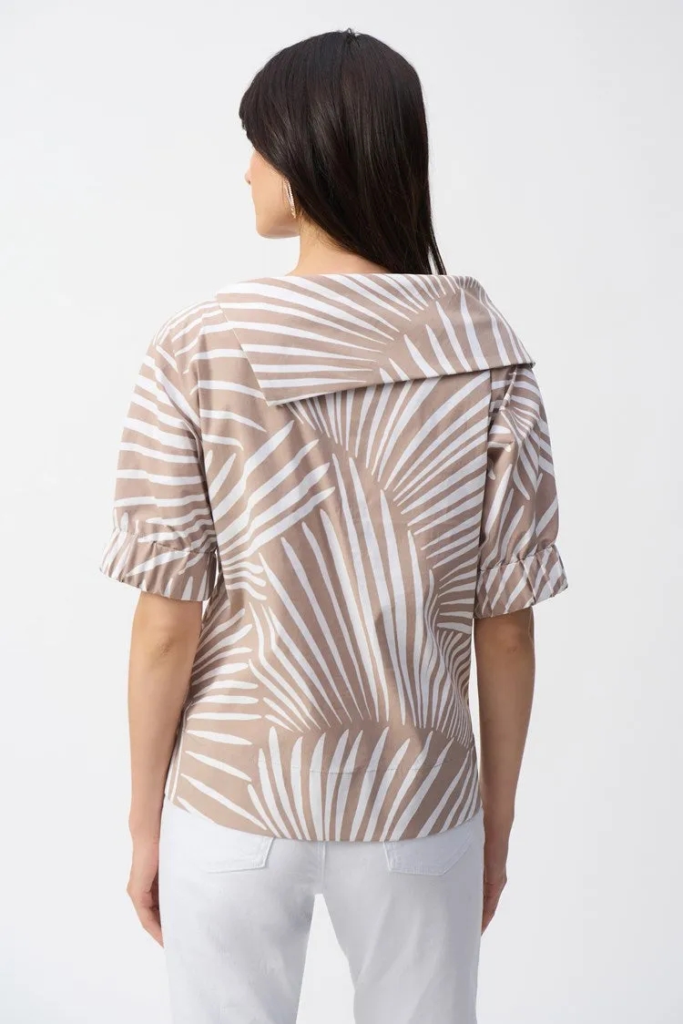 Joseph Ribkoff Stretch Poplin Tropical Print