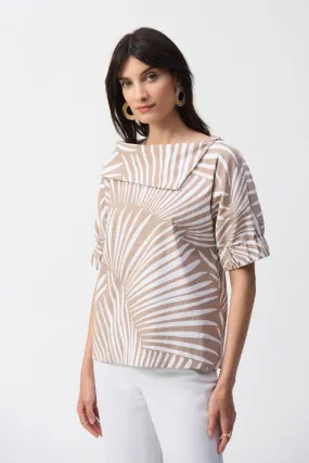 Joseph Ribkoff Stretch Poplin Tropical Print