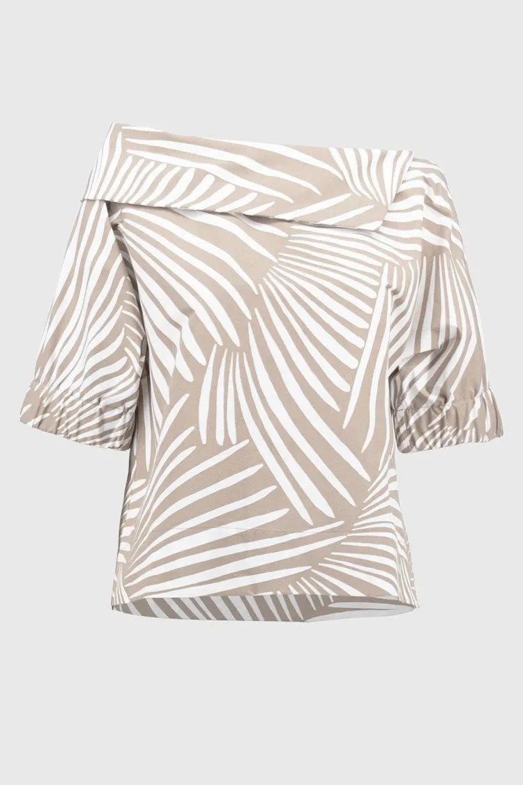 Joseph Ribkoff Stretch Poplin Tropical Print