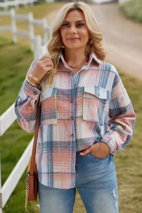 Keep Them Guessing Plaid Dropped Shoulder Shacket
