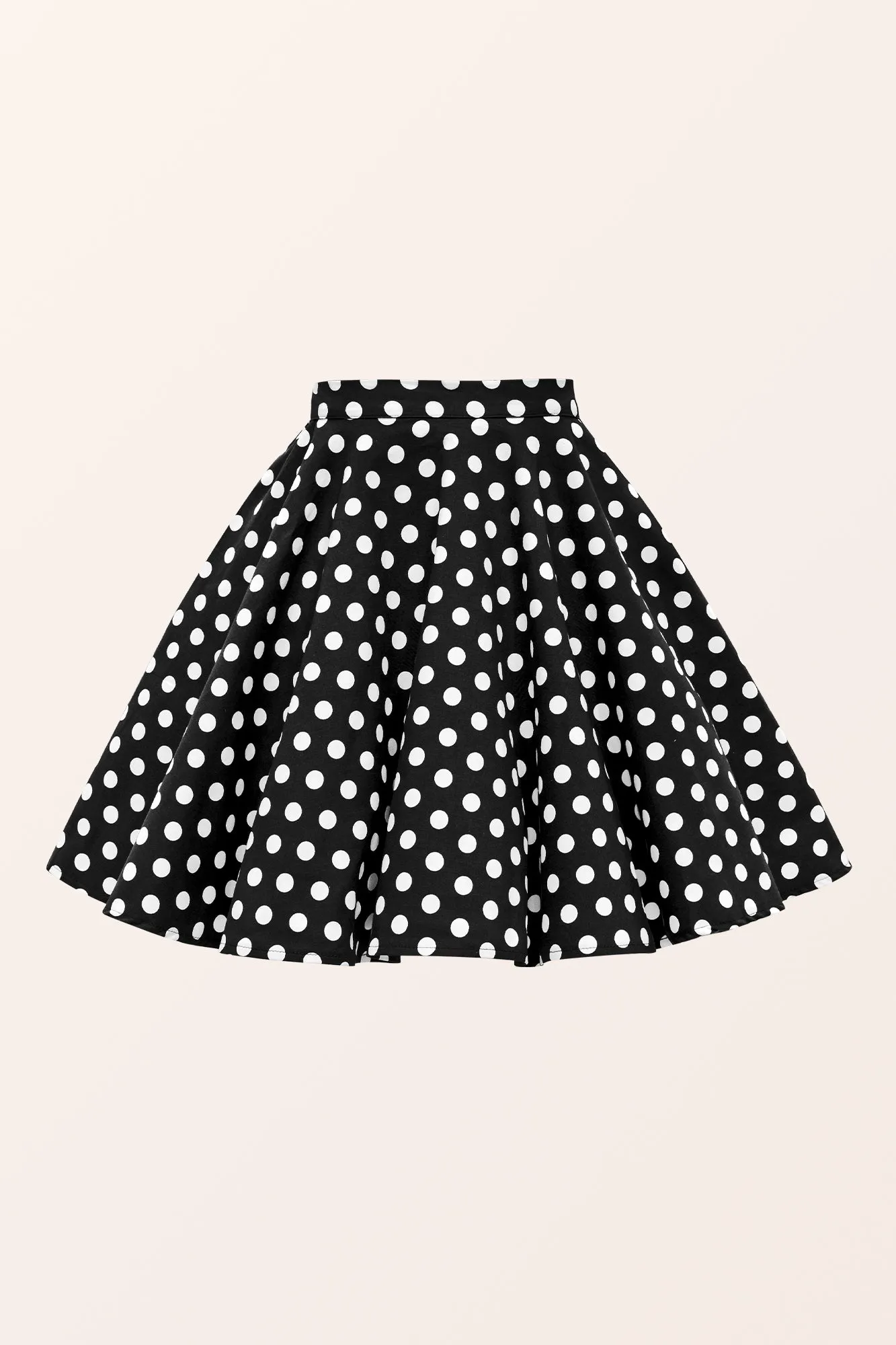 Kids Polka Dot Swing Skirt - Black