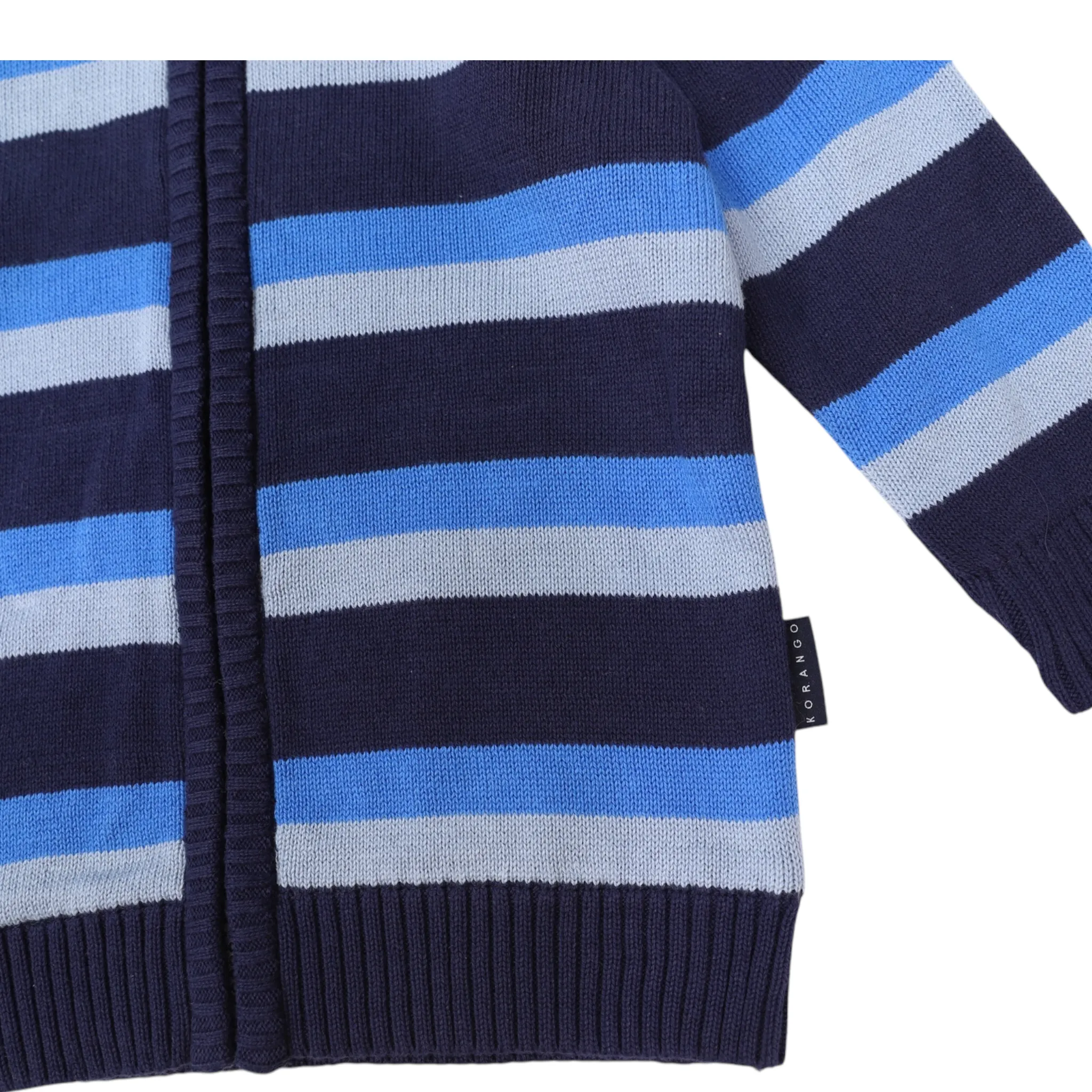 Lined Knit Jacket Blue Stripe