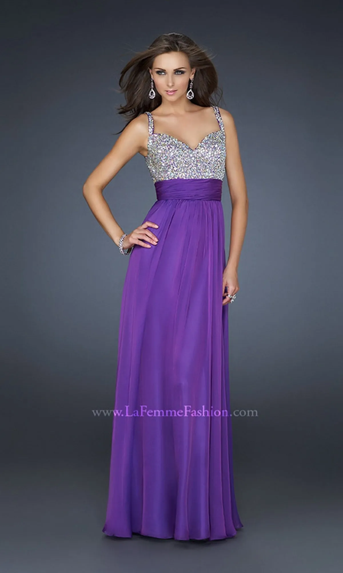 Long Formal La Femme Dress 16802