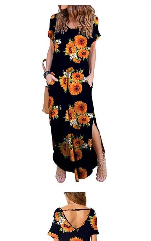 Long Plus Big Loose Other Cotton Pockets Color Size Dress