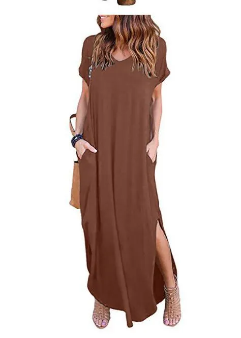 Long Plus Big Loose Other Cotton Pockets Color Size Dress