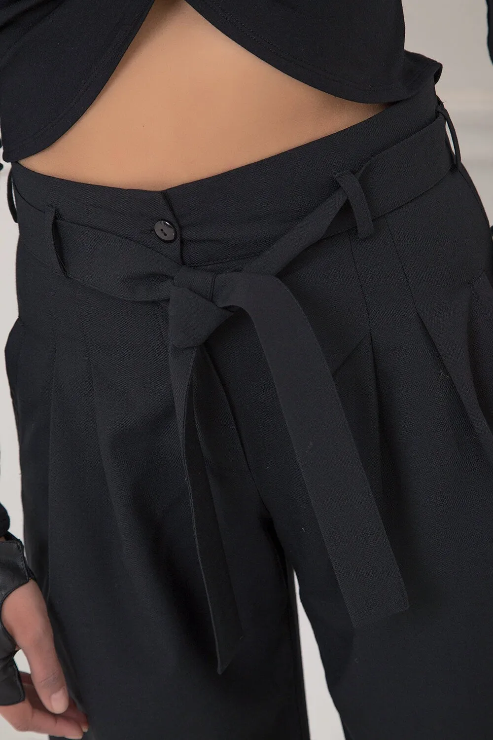 Pants with tie belt - MADLEN